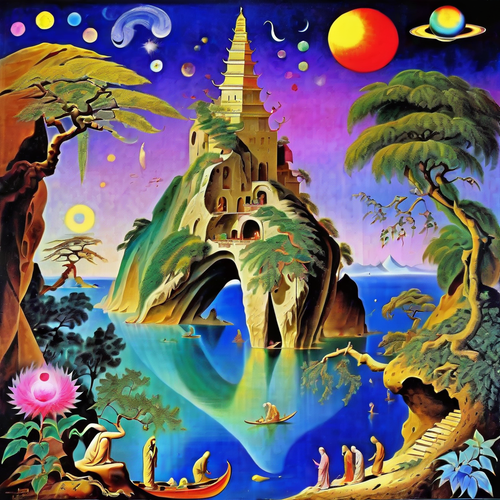 salviaspace ancient grottos moonrise painted by dali and escher zt.png
