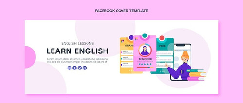 flat design english lessons facebook cover 23 2149286247