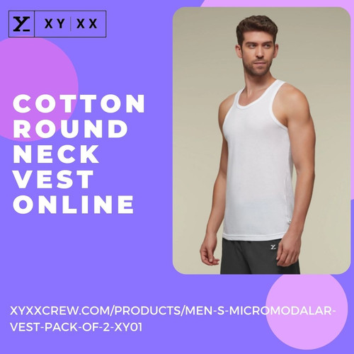 Cotton Round Neck Vest Online.jpg