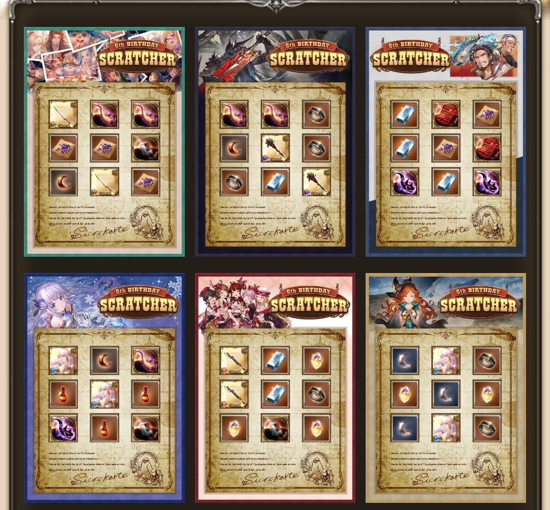 Scratch card result spreadsheet : r/Granblue_en