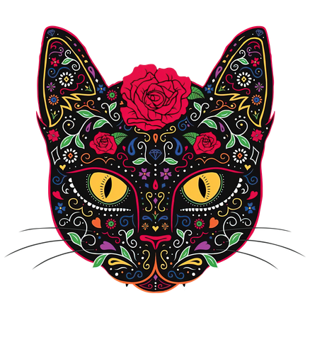 Day Of The Dead Cat Sugar Skull.png
