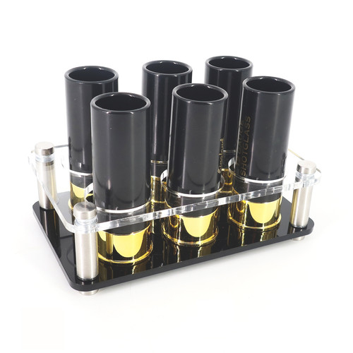 Hunting Gift 12 Gauge Shotgun Shell Shot Glasses Set with Acrylic Cup Holder Tray for Barware1