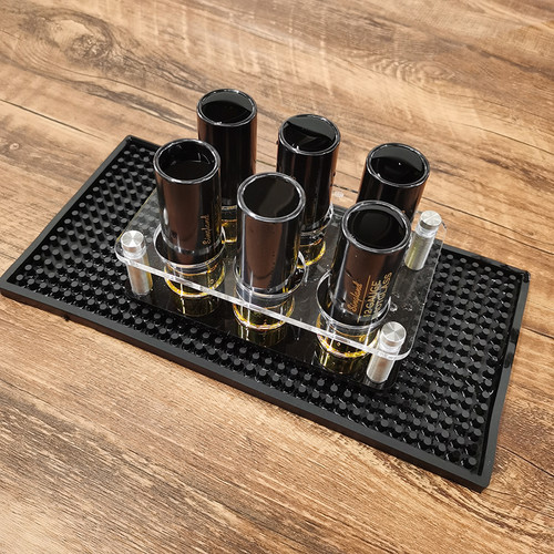 Hunting Gift 12 Gauge Shotgun Shell Shot Glasses Set with Acrylic Cup Holder Tray for Barware21