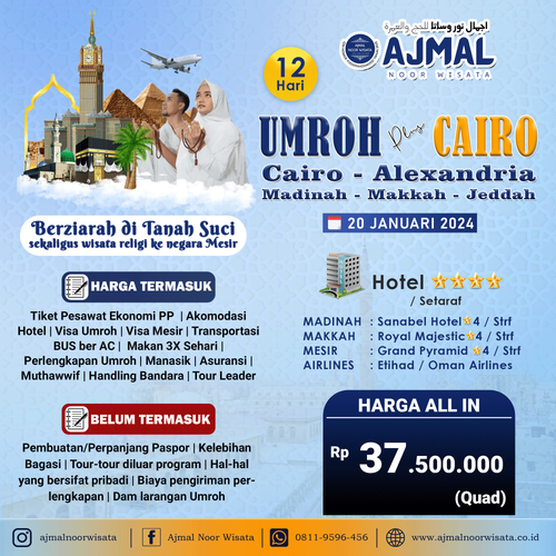 UMROH PLUS CAIRO MESIR 20 JAN 24