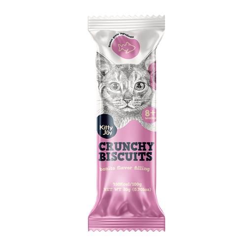 Kitty Joy Crunchy Biscuits With Bonito Flavor Filling Cat Treats 20g.png