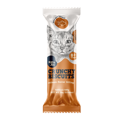 Kitty Joy Crunchy Biscuits With Salmon Flavor Filling Cat Treats 20g.png