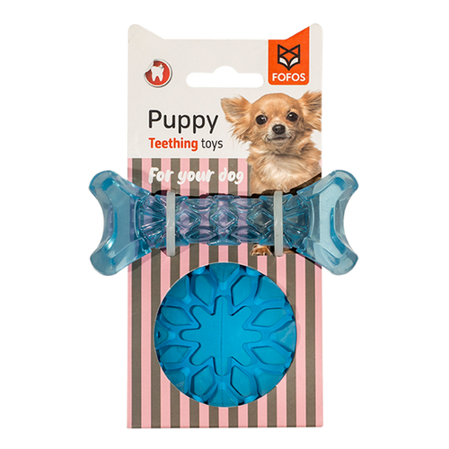 FOFOS Milk Bone & Ball Puppy Toy Blue