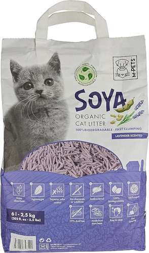 M PETS Soya Organic Cat Litter Lavender Scented 10 L