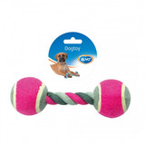 Duvo Tug Toy Knotted Cotton With 2 Tennis Balls Mixed Colors 18cm