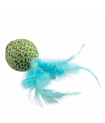 Duvo+ Jolly Ball With Feathers Blue 18x4,5x4,5cm