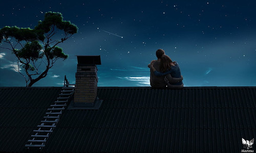 drawing couple rooftops sky wallpaper preview.jpg