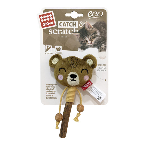 Bear Catch & Scratch Eco line with Slivervine Leaves and Stick.jpg
