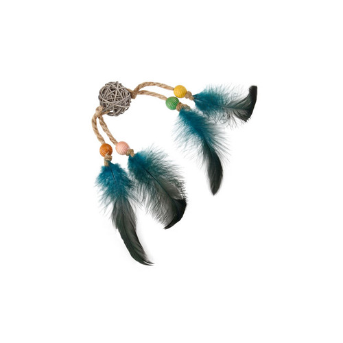 Eco Line Catch Scratch with Rattle Wood Feather Rattan.jpg