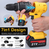 7in1 Multi function Rechargeable Li ion Electric Machine Set Electric Hammer Drill Chainsaw Conversi