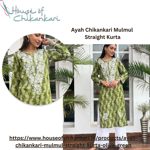 Ayah Chikankari Mulmul  Straight Kurta.png