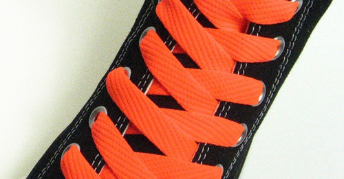 neon orange wide shoe lace neon orange wide shoe string 51476.jpg