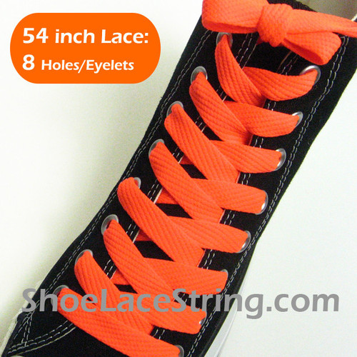 neon orange wide shoe lace neon orange wide shoe string 51476.jpg