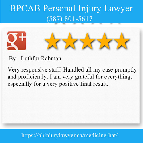 BPCAB Personal Injury Lawyer
660 2 St SE 2 Unit B
Medicine Hat, AB T1A 0C9	
(587) 801-5617

https://abinjurylawyer.ca/medicine-hat/