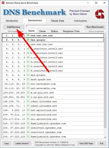 DNS Benchmark trouver DNS add remove.jpg