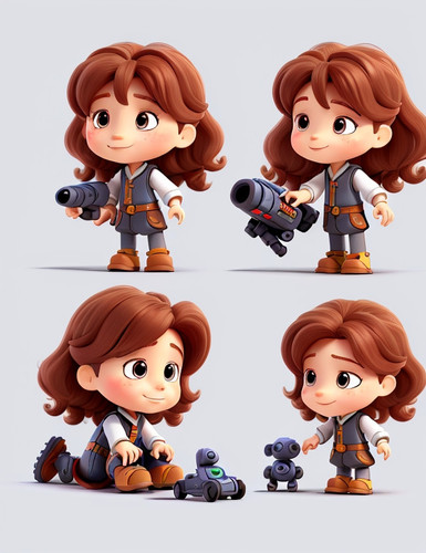 3D Animation Style little engineer playing with robots various 1.jpg