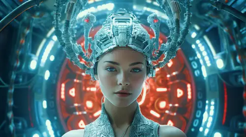 manu23 A cybernetic woman doing a transcription 19f011f1 78ce 4282 8dac 576e73e6f2b1.webp