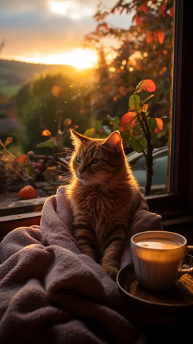 beautiful cosy warm photograph of an October morning view from a window, inside a wood fire burning .jpg