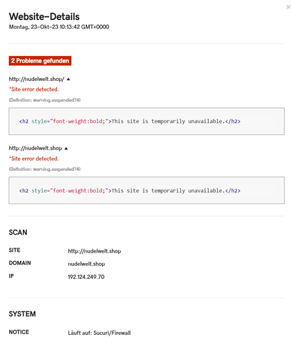 2023 10 23 12 17 09 Website Sicherheit Monitoring Übersicht für nudelwelt.shop und 5 weitere Seite.png