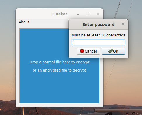 Cloaker file encryptor for Linux, Windows and macOS