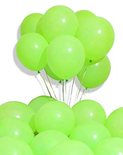 AULE Lime Green Balloons 100 Pack 12 inch Neon Green Latex Balloons Light Green Chrome Helium Shiny .webp