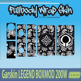 490.SKIN Sticker Garskin Legend Boxmod ARTIS BLACK'