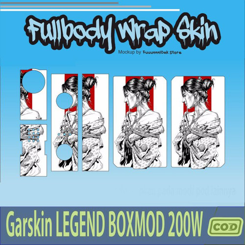 493.SKIN Sticker Garskin Legend Boxmod FEMALE SAMURAI'