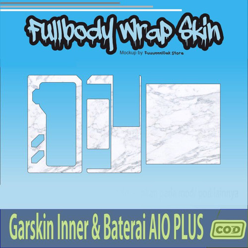 54.SKIN Sticker Garskin INNER Baterai Man to Aio Plus Green Black WHITE MARBLE'.jpg