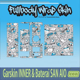 124.SKIN Sticker Garskin INNER Baterai San AIO Black WHITE'