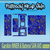 125.SKIN Sticker Garskin INNER Baterai San AIO Black BLUE'