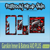 61.SKIN Sticker Garskin INNER Baterai Man to Aio Plus Green Black HALLOWEEN'