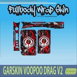 338.Sticker SKIN Garskin Voo poo Drag V2 RED HEX'