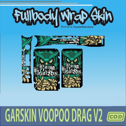 339.Sticker SKIN Garskin Voo poo Drag V2 GREEN OWL'.jpg