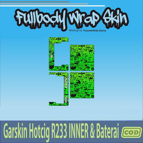 209.Garskin INNER Baterai HC R233 Skull GREEN FRESH'