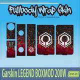 500.SKIN Sticker Garskin Legend Boxmod BLACK RED HEX'