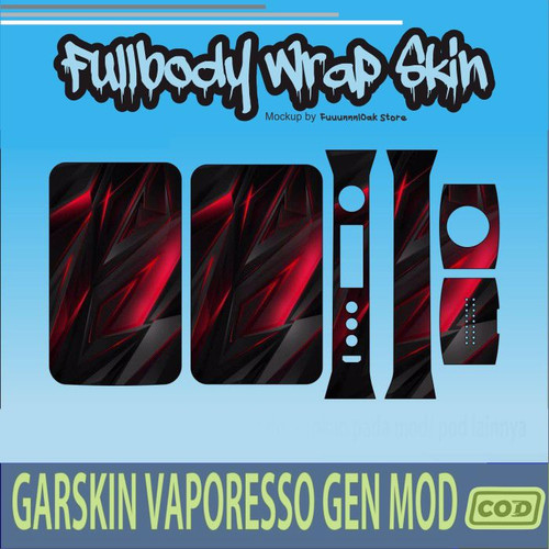 1021.Garskin Vaporesso Gen RED BLACK'.jpg