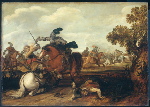 Martszen de Jonge, Jan Каваллерийская битва, 1629, 75,5 cm x 100 cm, Дерево, масло