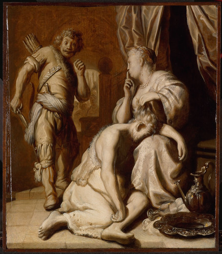 Lievens, Jan (приписывается) Самсон и Далила, 1630, 27,5 cm x 23,5 cm, Дерево, масло