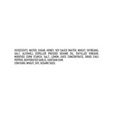 00698639080083 Honey Sesame Ingredient Statement