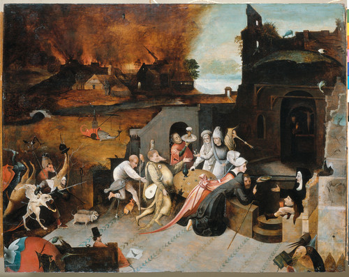 Bosch, Jheronimus (школа) Искушение святого Антония Отшельника, 1550, 68,7 cm х 86,9 cm, Дерево, мас