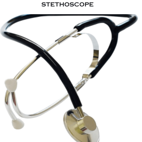 A stethoscope is a medical device used by healthcare professionals to listen to sounds within the body, primarily the heart, lungs, and intestines. Silver head oxidized and anodized head for choice.  Standard Y-tubing designed for sound clarity