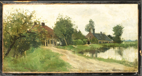 Bastert, Nicolaas В Бреукелен, 1923, 24 cm х 47 cm, Холст на панели, масло