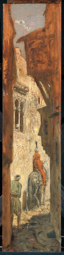 Bauer, Marius Восточная улица, 1911, 81 cm х 19,5 cm, Дерево, масло