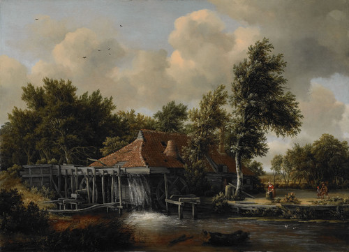 Hobbema, Meindert Водяная мельница, 1668, 62 cm х 85,5 cm, Дерево, масло