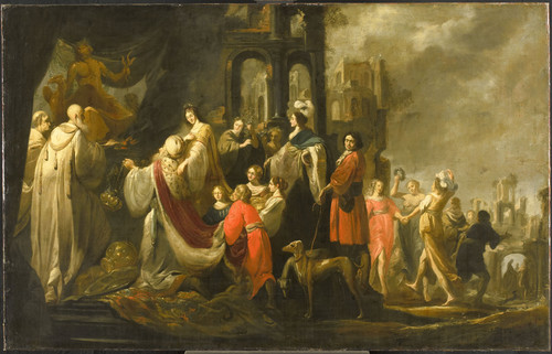 Hogers, Jacob Идолопоклонство царя Соломона, 1655, 124 cm х 197 cm, Холст, масло