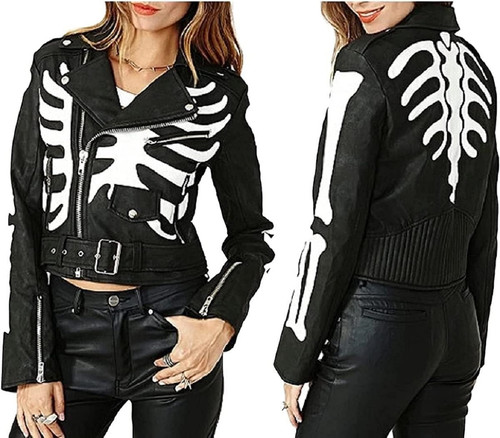 Womens Halloween Cosplay Skeleton Leather Jacket Bones Leather Skull Jacket 0.jpg